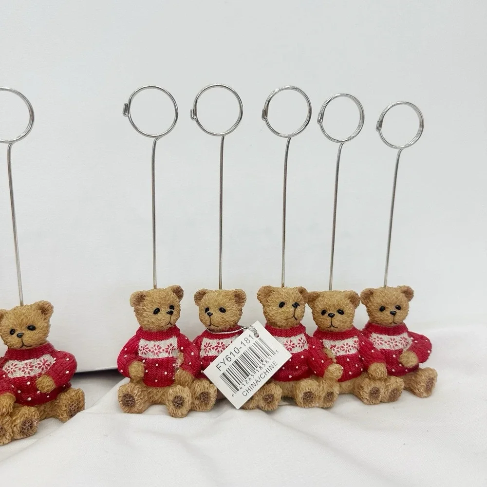 Sia Collection Christmas‎ Teddy Bear Picture Holders 2 Groups of 5 Red sweater